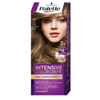 Vopsea de Par Permanenta - Schwarzkopf Palette Intensive Color Creme Long-Lasting Intensity Permanent, nuanta 7-0 (N6) Blond Mediu