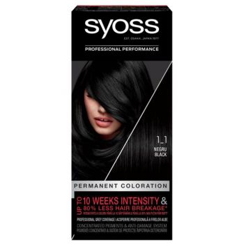 Vopsea de Par Permanenta - Syoss Professional Performance Permanent Coloration Baseline, nuanta 1_1 Black