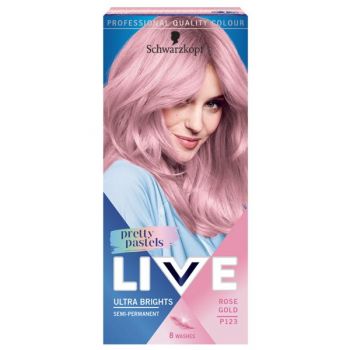 Vopsea de Par Semipermanenta - Schwarzkopf Live Pretty Pastels Ultra Brights Semi-permanent, nuanta P123 Rose Gold