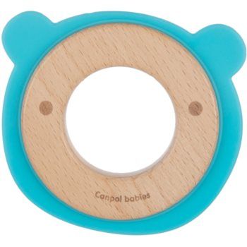 canpol babies Teethers Wood-Silicone Bear jucărie pentru dentiție
