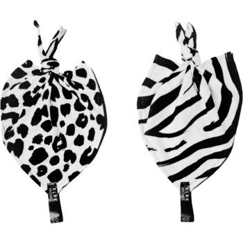 KLRK Home Wild B&W Leopard&Zebra pătură mini cu nod