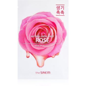 The Saem Natural Mask Sheet Rose Masca hidratanta cu efect revitalizant sub forma de foaie ieftina