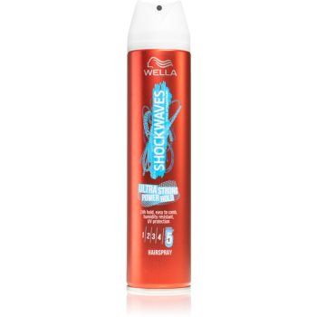 Wella Shockwaves Ultra Strong Power Hold fixativ pentru păr cu fixare foarte puternică Wella Shockwaves Ultra Strong Power Hold fixativ pentru păr cu fixare foarte puternică