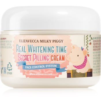 Elizavecca Milky Piggy Real Whitening Time Secret Pilling Cream crema hidratanta si calmanta cu efect exfoliant ieftina