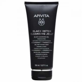 Gel de curatare pentru fata si ochi, Black Detox, Apivita, 150 ml ieftin