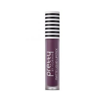 Ruj lichid Pretty by Flormar Matte Real Purple 017, 6.5ml