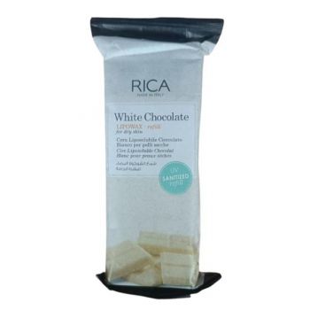 Rezerva Ceara Epilatoare Liposolubila cu Ciocolata Alba pentru Piele Uscata - RICA White Chocolate Liposoluble Wax Refill for Dry Skin, 100ml