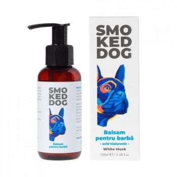 Balsam de Barba, Smoked Dog, cu acid hialuronic si miros White Musk, 100ml