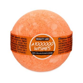 Bila de Baie Efervescenta cu Parfum de Portocale Siciliene, Ulei de Migdale si Vitamina E A 1000000 Wishes Anti-Cellulite Bath Bomb Beauty Jar, 150 g la reducere