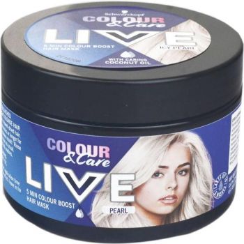 Masca de Par Coloranta - Schwarzkopf Live Color & Care 5 Min Color Boost Hair Mask, nuanta Pearl, 150 ml la reducere