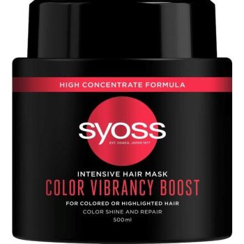 Masca Pentru Par Vopsit sau cu Suvite - Syoss Intensive Hair Mask Color Vibrancy Boost fot Colored or Highlighted Hair, 500 ml