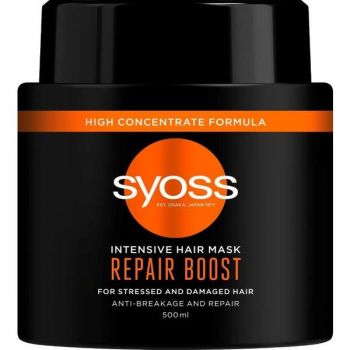 Masca Reparatoare pentru Par Uscat si Deteriorat - Syoss Intensive Hair Mask Repair Boost For Stressed and Damaged Hair, 500 ml