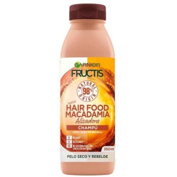 Sampon cu Nuci de Macadamia pentru Par Uscat si Rebel - Garnier Fructis Hair Food Macadamia Alisadora Champu Pelo Seco y Rebelde, 350 ml