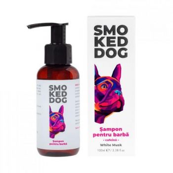 Sampon de barba Smoked Dog White Musk, cu cafeina si glicerina, 100ml de firma original