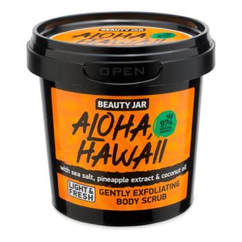 Scrub Delicat Pentru Corp cu Sare de Mare Aloha Hawaii Beauty Jar, 200 g