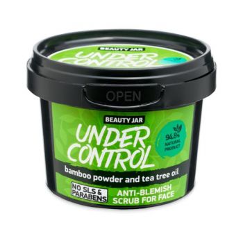 Scrub Facial cu Pudra de Bambus si Ulei de Arbore de Ceai pentru Ten Gras sau Mixt Under Control Beauty Jar, 120 g de firma original