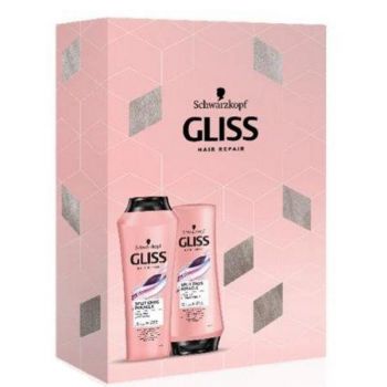 Set Cadou Gliss Split End Miracle pentru Par Deteriorat, cu Varfurile Despicate -  Sampon 250 ml + Balsam 250 ml