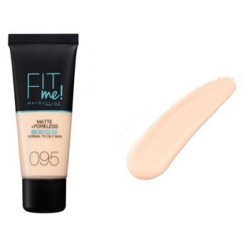 Fond de Ten - Maybelline Fit Me! Matte + Poreless Normal to Oily Skin, nuanta 095 Fair Porcelain, 30 ml