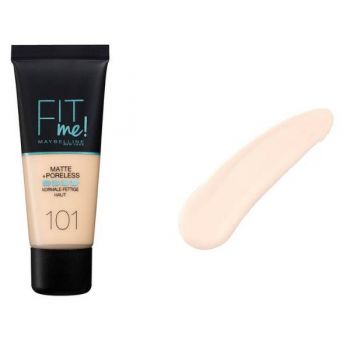 Fond de Ten - Maybelline Fit Me! Matte + Poreless Normal to Oily Skin, nuanta 101 True Ivory, 30 ml