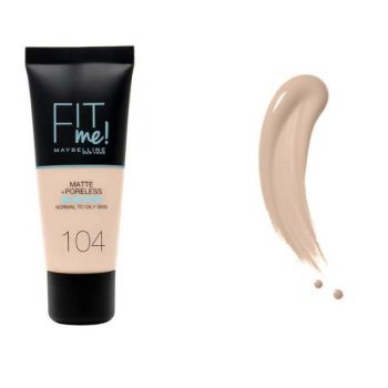 Fond de Ten - Maybelline Fit Me! Matte + Poreless Normal to Oily Skin, nuanta 104 Soft Ivory, 30 ml