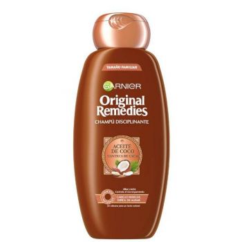 Sampon de Netezire Cocos si Cacao pentru Parul Rebel - Garnier Original Remedies Champu Disciplinante Aceite de Coco & Manteca de Cacao Cabello Rebelde Dificil de Alisar, 300 ml