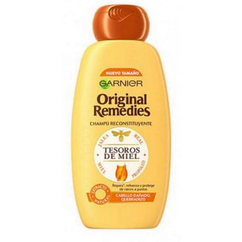 Sampon Regenerant cu Miere pentru Par Deteriorat - Garnier Fructis Original Remedies Champu Reconstituyente Tesoros de Miel Cabello danado Quebradizo, 300 ml