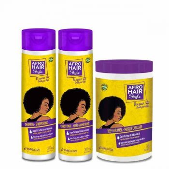 Set cadou ingrijire par cret Afrohair( sampo300 ml+balsam 300 ml+masca 1000 g) ieftin