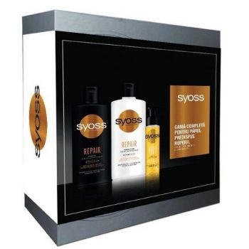 Set Cadou Syoss 1 - Sampon Reparator 440 ml + Balsam Reparator 440 ml + Ulei Elixir 100 ml la reducere