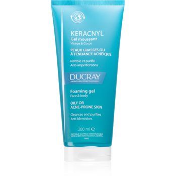 Ducray Keracnyl Foaming gel gel spumant de curatare pentru tenul gras, predispus la acnee