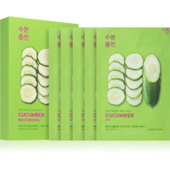 Holika Holika Pure Essence Cucumber masca de celule cu efect calmant pentru piele sensibila cu tendinte de inrosire