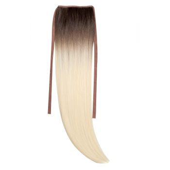 Coada Fibra Sintetica 55cm Ombre Saten Blond Platinat ieftina