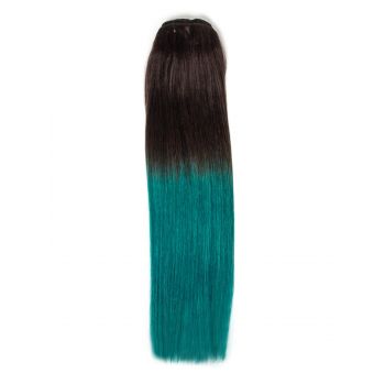 Extensii Clip-On PREMIUM Ombre Saten/Verde Teal