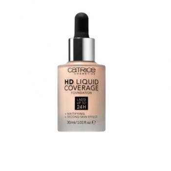 Fond de ten, Catrice, HD Liquid Coverage, 002 Porcelain Beige, 30 ml