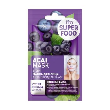Masca Faciala Antioxidanta cu Extract de Acai si Ulei de Migdale Super Food Fitocosmetic, 10 ml
