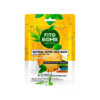 Masca Textila pentru Curatare, Detox, Stralucire si Reinnoire Clean Up Fito Bomb Fitocosmetic, 25 ml