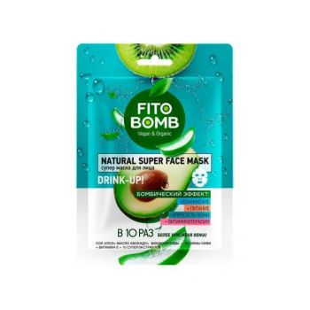 Masca Textila pentru Hidratare, Nutritie, Elasticitate si Vitaminizare Drink-Up! Fito Bomb Fitocosmetic, 25 ml