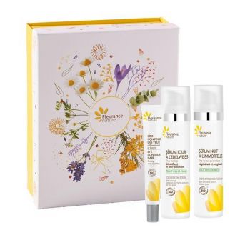 Set cadou bio Fleurance Nature - Ser de zi 40ml + Ser de noapte 40 ml + tratament contur ochi 14ml Soin Expert