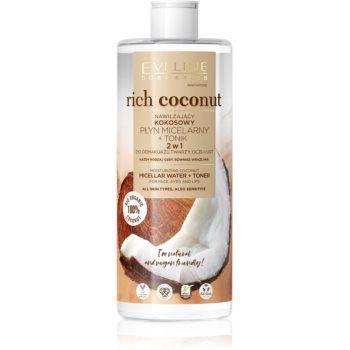 Eveline Cosmetics Rich Coconut apă micelară și tonic 2 in 1