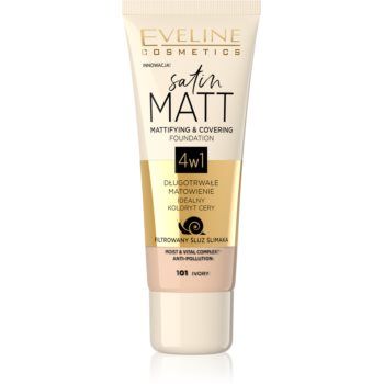 Eveline Cosmetics Satin Matt machiaj cu efect matifiant extract de melc