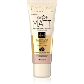 Eveline Cosmetics Satin Matt machiaj cu efect matifiant extract de melc