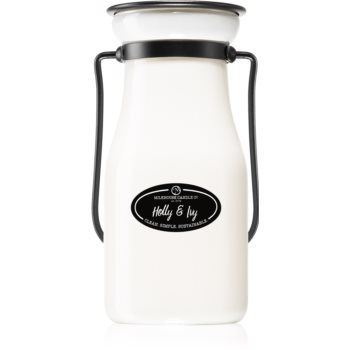 Milkhouse Candle Co. Creamery Holly & Ivy lumânare parfumată Milkbottle