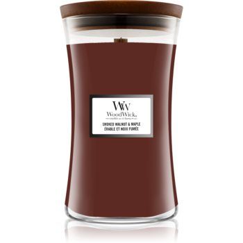 Woodwick Smoked Walnut & Maple lumânare parfumată cu fitil din lemn