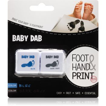 Baby Dab Foot & Hand Print Blue & Grey cerneală pentru amprente copii