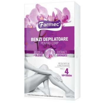 Benzi Depilatoare pentru Corp cu Extract de Orhidee Farmec, 14 buc de firma original