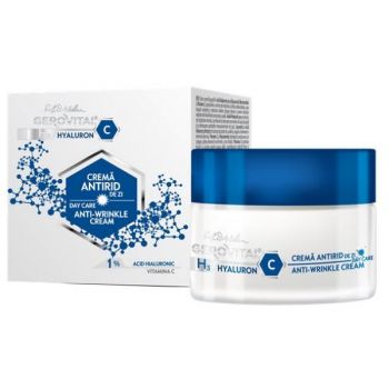 Crema Antirid de Zi - Gerovital H3 Hyaluron C Day Care Anti-Wrinkle Cream, 50ml la reducere