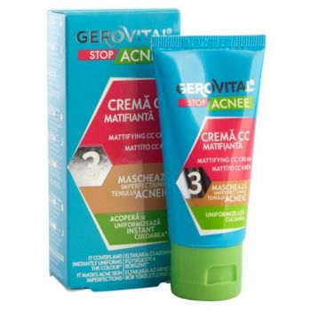 Crema CC Matifianta - Gerovital Stop Acnee Mattifying CC Cream, 30ml ieftina