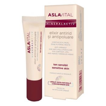 Elixir Antirid si Antipoluare - Aslavital Mineralactiv Anti-Wrinkle And Anti-Pollution Elixir, 15ml ieftin