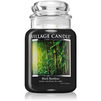 Village Candle Black Bamboo lumânare parfumată (Glass Lid) de firma original
