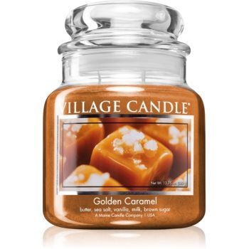 Village Candle Golden Caramel lumânare parfumată (Glass Lid)
