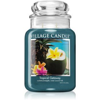Village Candle Tropical Gateway lumânare parfumată (Glass Lid)